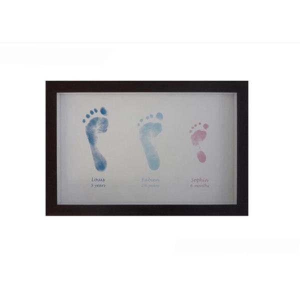 Customized Shape Baby 1st Year Hand And Footprint Picture Frame Non Toxic Ink