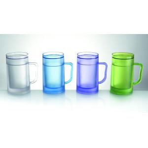 Cheap 400ml Plastic beer mug/frosty mug/freezer mug for sale
