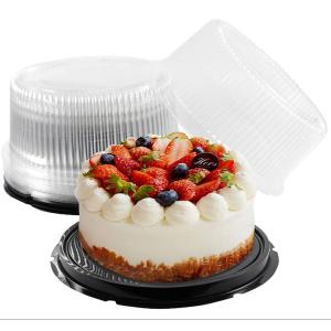 10-11" Plastic Disposable Cake Containers Carriers With Dome Lids And Cake