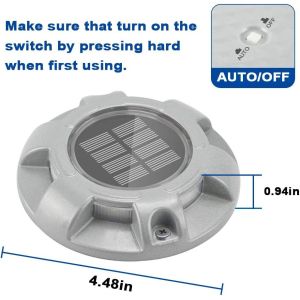 Aluminum Alloy Solar Road Stud with 6000K Daylight Alert IP67 Waterproof and 2