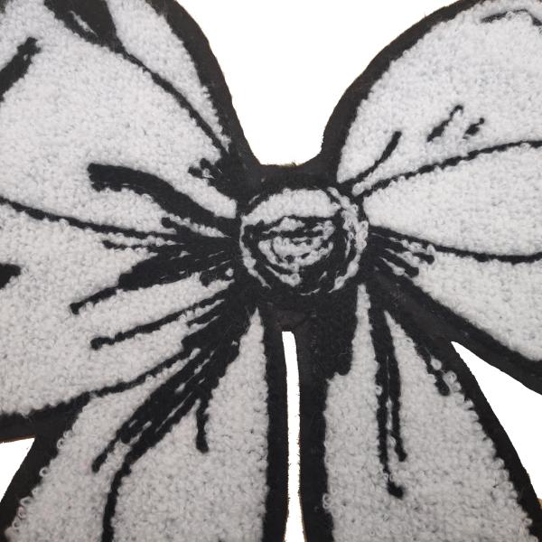 White BowKnot Custom Chenille Patches OEM 30*20CM Size For Girls Dresses