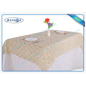 China Gold Flower Printing Waterproof Non Woven Tablecloth For Home Use on sale