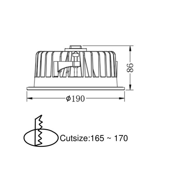 OSRAM 18W - 30W White COB Aluminum LED Ceiling Lights Good Heat Diffuser For Residential