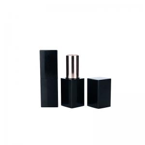 Cheap Cosmetic Black Square Lip Balm Tubes Portable Plastic Lipstick Tube For Lip Care for sale