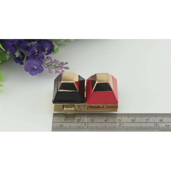 Top selling high end plating double color red and black metal turn lock for handbag