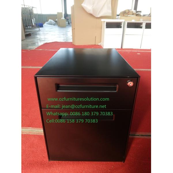 Quality Pedestal file cabinet 2 drawer,one box drawer,one file drawer,black color,H490XW360XD500mm,export to USA wholesale