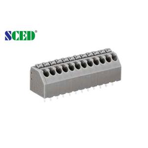 Cheap Grey Color PCB Spring Terminal Block 3.5mm Pitch 5A 300V UL94V-0 for sale