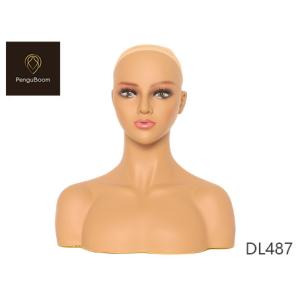 W14.6" Pvc Mannequin Head With Shoulders African American Face