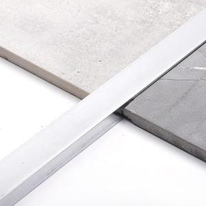China 6mm Silver Wall Floor Plywood Aluminum Stainless Steel Transition Strip U Shaped on sale