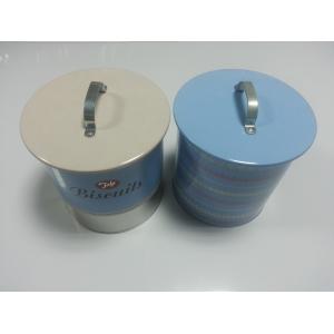 Cheap Painted Metal Tin Cookie Containers With Handle On Lid, Thickness 0.25mm for sale