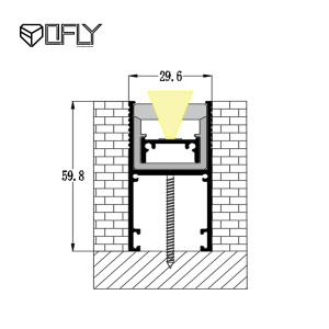 LED Aluminum Profile With Diffuser 60*30mm Recessed Mounted LED Channel