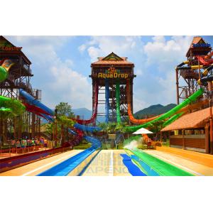 4 Lanes Extreme Aqualoop Water Slide Translucent Looping Water Slides