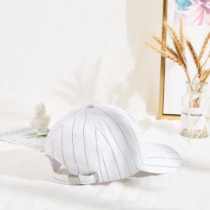 Stripe 6 Panel Embroidered Baseball Caps With Back Closure