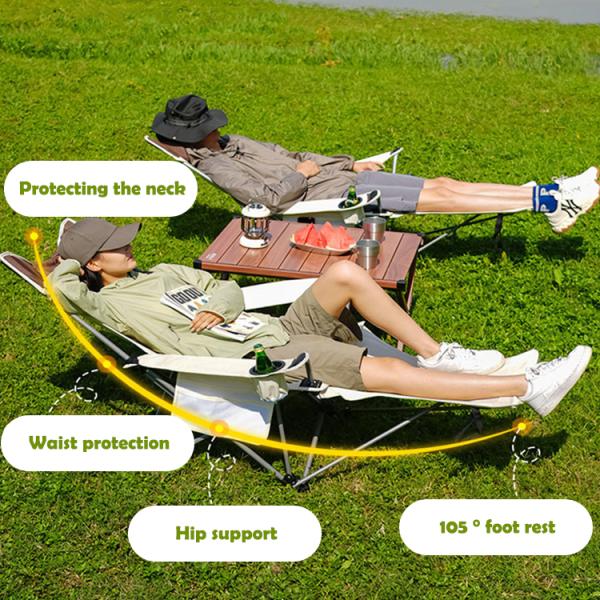 Outdoor Camping Portable Folding Beach Chair with Armrest and Removable Armrest Design