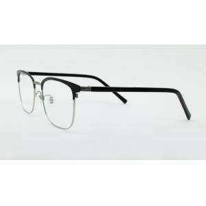 Unisex Rectangular Metal Eyeglasses with Handmade Acetate Combination Eye Frames