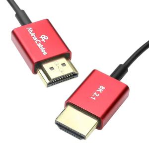 Alvin's Cables 8K 2.1 Micro HDMI Right Angle to HDMI Ultra-Thin Coiled Cable for