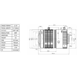 Cheap 10-50mm 1/1.8&quot; 8k, F1.4 P iris lens CS mount Lenses,CCTV Lens, well match 8MP IP Box camera for sale
