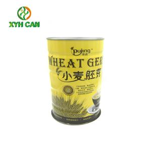 Food Tin Can Yellow Tea Silver Storage Deep Tins Embossing Printing