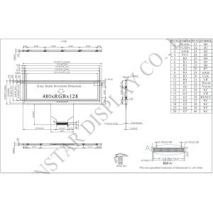 5.2'' 480*RGB*128 TFT LCD Module Winstar WF52ATLASDNN0 replace 6 o'clock