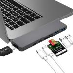 7in1 USB-C Hub Dual Adapter Multiport Card Reader 4K Type-C For MacBook Pro Dual