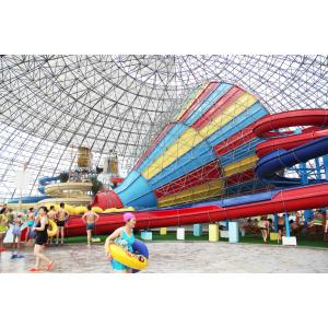 Adult Fiberglass Water Slides 16m Height 4 Persons / Time 42*60m Floor Space for