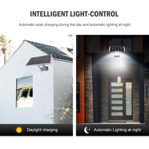 80w solar sensor wall type charging safety LED light|Gray|CRI: ≥75140°| Motion