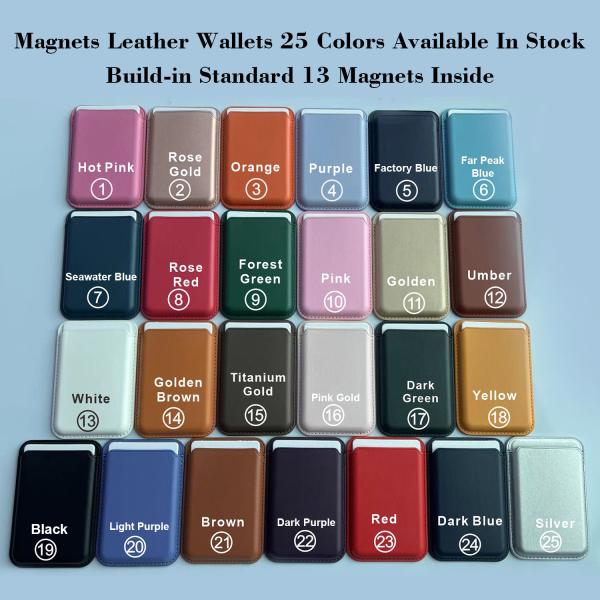PU Leather Magnetic iPhone Wallet 25 Color Magnetic Wallet Phone Cases With N52 Strong Magnets