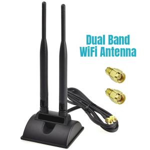 2.4GHz 5GHz Dual Band aerial Wireless WiFi Communication Antenna SMA Magnet Base