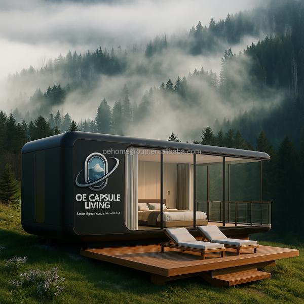 Luxury Prefabricated Modular Houses Holiday Resort Hotel Windproof Apple Cabin Capsule House