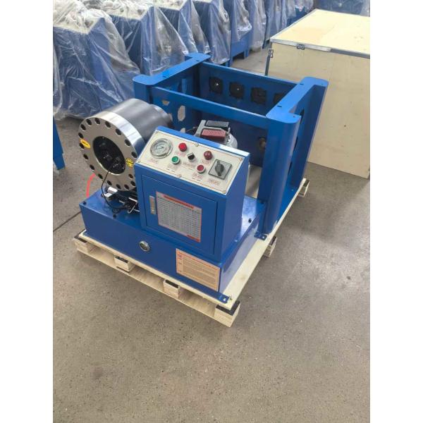 2 Inch Electric Blue Color Automatic Hose Swaging Machine With Rack And Fast