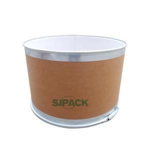 China 100L Hot Melt Glue Fiber Drum with Steel Cover on sale