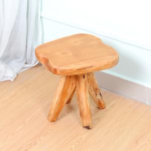 Cedar Irregular Triangle Support Solid Wood Stool 38cm Height NC Mahogany