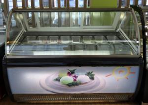 Cheap Digital Temperature Control Ice Cream Display Freezer Front With Lamp Box for sale