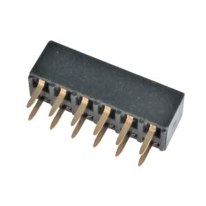 Double Row Female Header Connector 2.54mm 180 Degree PA9T Gold Flash