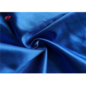 Blue Plain Dyed Warp Knitting Fabric Shiny Dazzle Fabric For Basketball Clothing