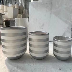 Fading Resistant Fiber Clay Planters For Balconies Easily Cleaned