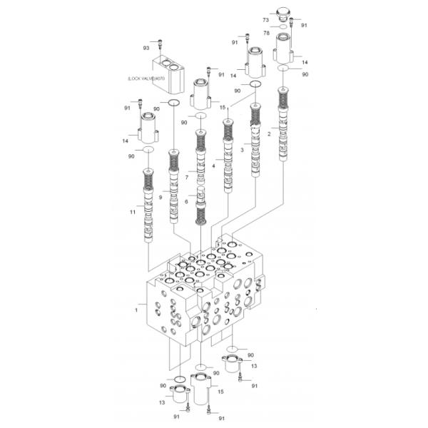 Excavator Hydraulic R110-7 R130-5 R150-7 Main Control Valve For Hyundai 31N3-10110