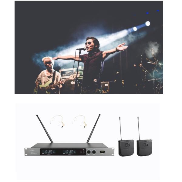 Quality UHF Dual-Channel Lavalier Wireless Microphone System with LCD Screen wholesale