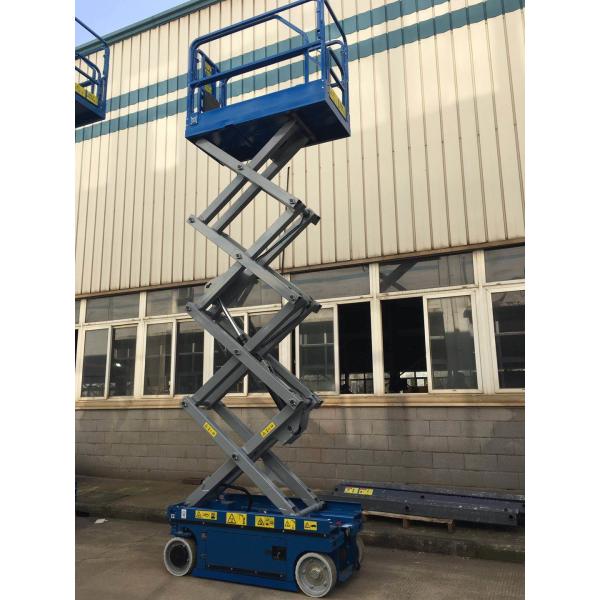 Quality One Person Scissor Lift Extended Platform Easy Operation Battery Short Chargeable Time wholesale