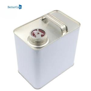 China ISO9001 Car Paint Tin 4L 2L Rectangular Metal Container With Spout Cap Packaging Container on sale