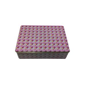 Rectangle Tin Cookie Containers With Cover For Cake / Moon Packing