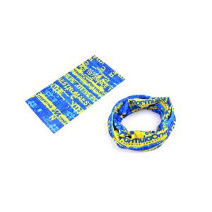 Blue Grid Pattern Tubular Headwear 100% Microfiber Polyester Sublimation