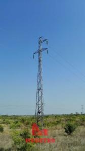 66KV single circuit two earth wire 0-30 self supporting lattice steel tower