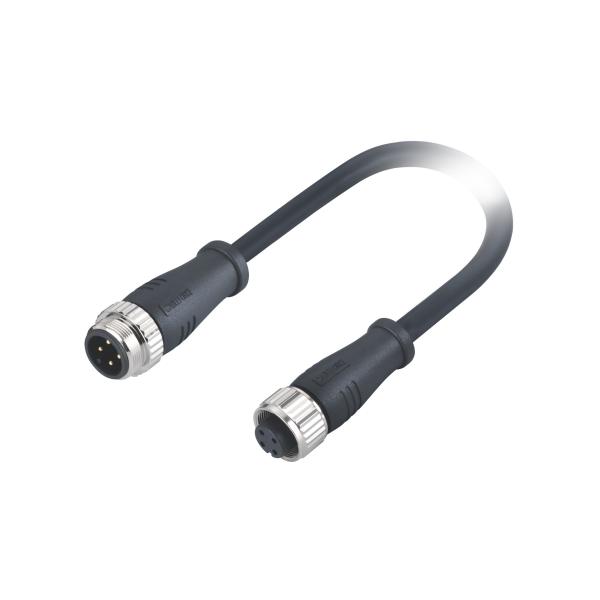 Quality M16 Connector Male To Female 4 Pin A Code Molded Pur 1m 4x16awg Unshielded Cable wholesale