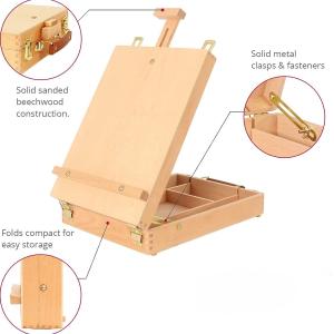 Customized Art Supplies Box Easel Sketchbox Painting Storage Box, Adjust Wood