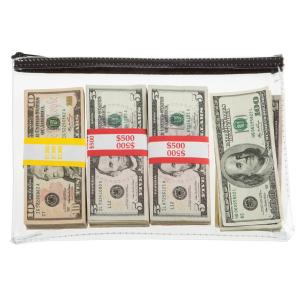 1-COLOR IMPRINTED - CLEAR VINYL ZIPPER BAG - 12W X 8H - QUICK-SHIP