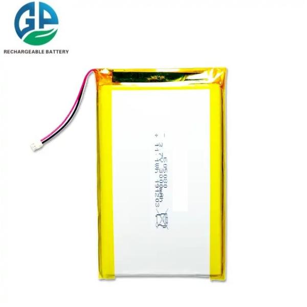 KC Approved Rechargeable Lithium Polymer Battery 3.7V 3000mAh 605080 LiPo