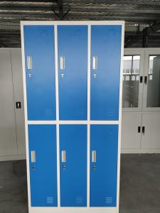 China Durable Storage Furniture Gym Locker/Staff Locker/Steel Locker Blue and gray color 6 door on sale