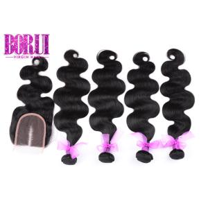China 3/4 Bundles Malaysian Body Wave Bundles , Malaysian Water Wave With Closure on sale