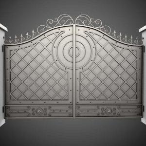 Front Yard Modern Wrought Iron Main Gate , New Design Wrought Iron Door